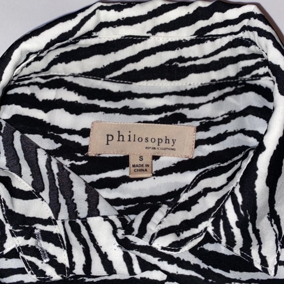 Philosophy Zebra Print Button Blouse - Picture 6 of 9